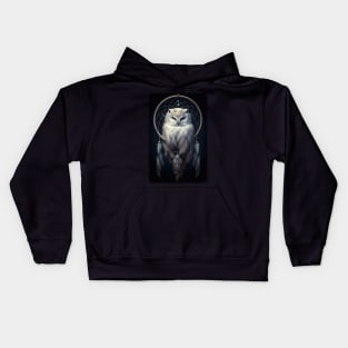 Snowy Owl In Dreamcatcher Painting Kids Hoodie